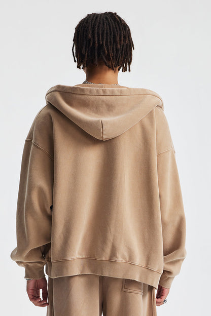 370GSM Pigment Dyed Fleece Boxy Hoodie