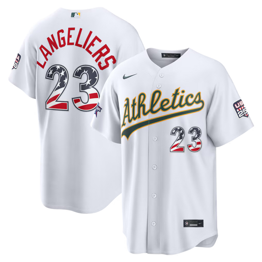 2026 All-Star Edition Stars & Stripes Athletics Shea Langeliers Stadium Jersey - White