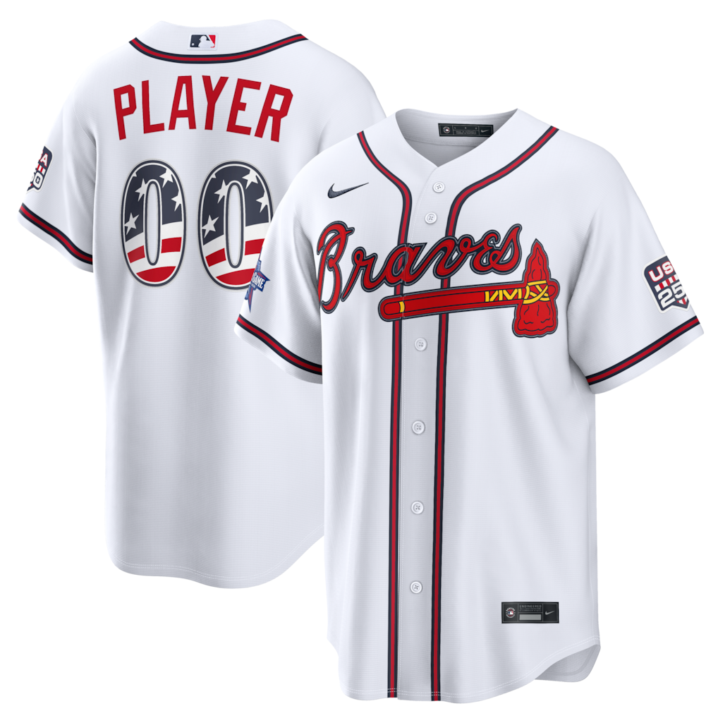 Custom Atlanta Braves 2026 All-Star Edition Stars & Stripes Stadium Jersey - White
