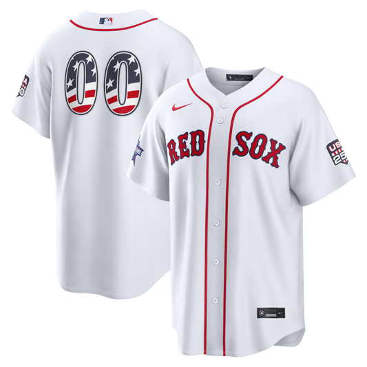 Custom Boston Red Sox 2026 All-Star Edition Stars & Stripes Stadium Jersey - White