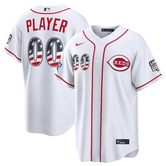 Custom Cincinnati Reds 2026 All-Star Edition Stars & Stripes Stadium Jersey - White