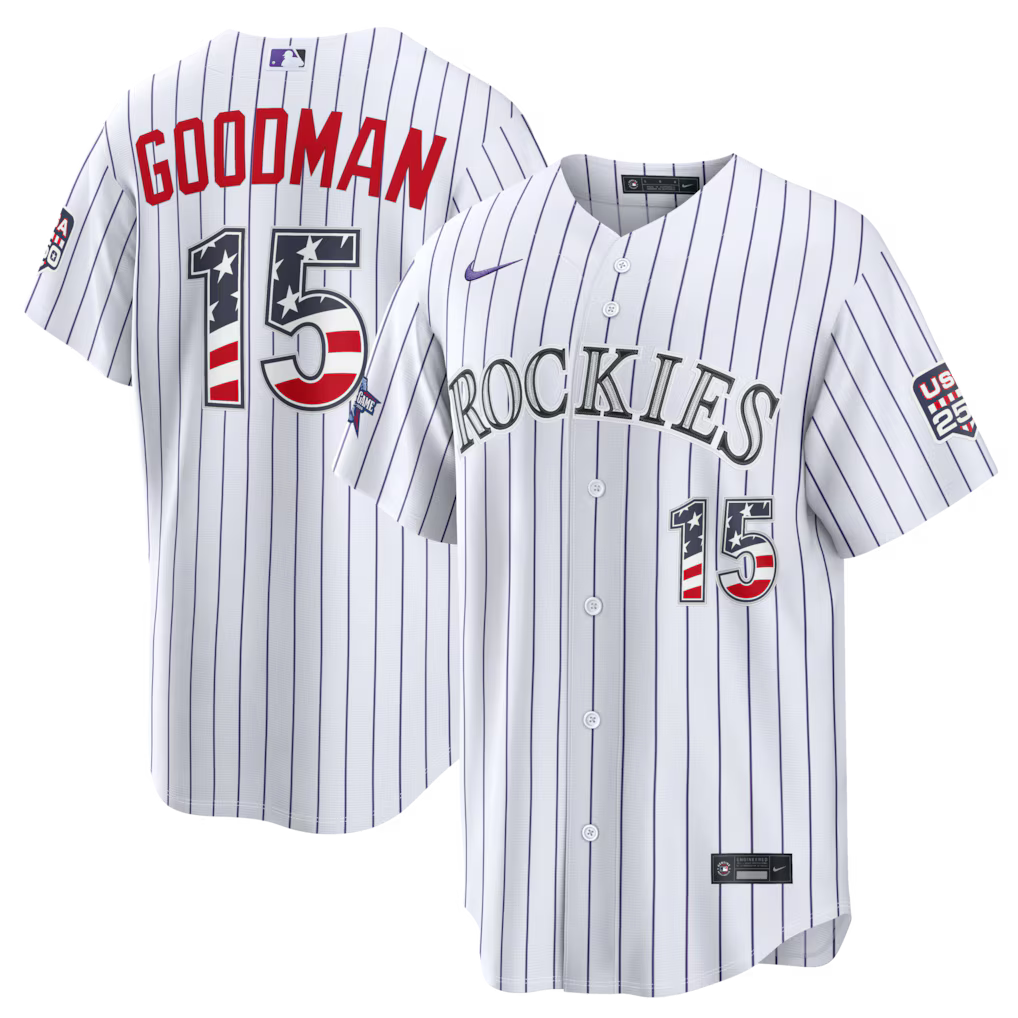 2026 All-Star Edition Stars & Stripes Colorado Rockies Hunter Goodman Stadium Jersey - White