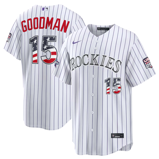 2026 All-Star Edition Stars & Stripes Colorado Rockies Hunter Goodman Stadium Jersey - White
