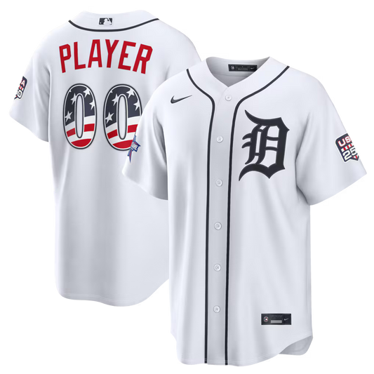 Custom Detroit Tigers 2026 All-Star Edition Stars & Stripes Stadium Jersey - White