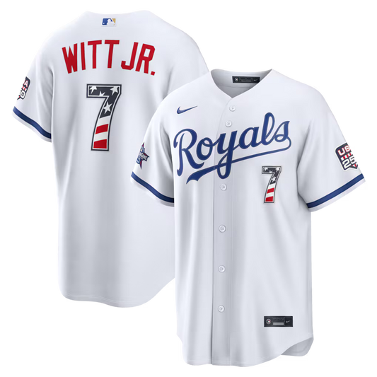 2026 All-Star Edition Stars & Stripes Kansas City Royals Bobby Witt Jr. Stadium Jersey - White