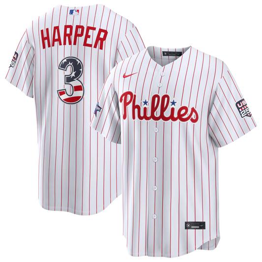 2026 All-Star Edition Stars & Stripes Philadelphia Phillies Bryce Harper Stadium Jersey - White