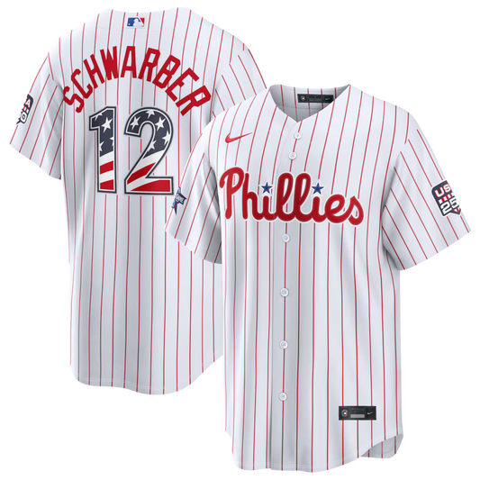 2026 All-Star Edition Stars & Stripes Philadelphia Phillies Kyle Schwarber Stadium Jersey - White