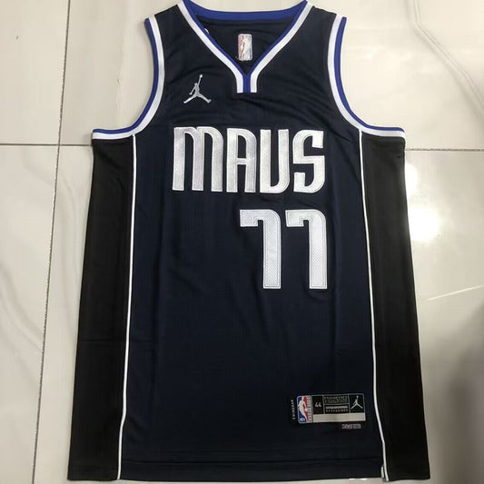 Dallas Mavericks Luka Dončić #77 Dark blue Throwback Jersey - Dense Embroidery