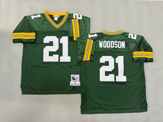Mens Charles Woodson#21 Green Bay Packers Vintage Throwback Jersey