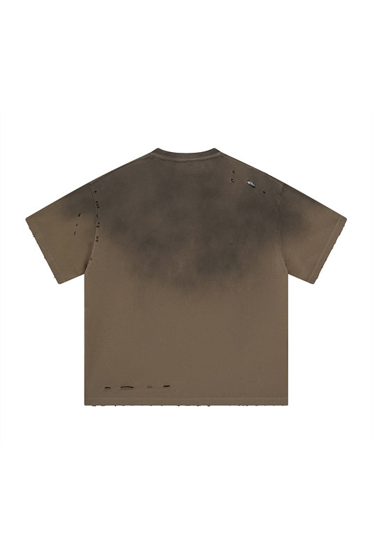 250GSM Gradient Sprayed Distressed Tee