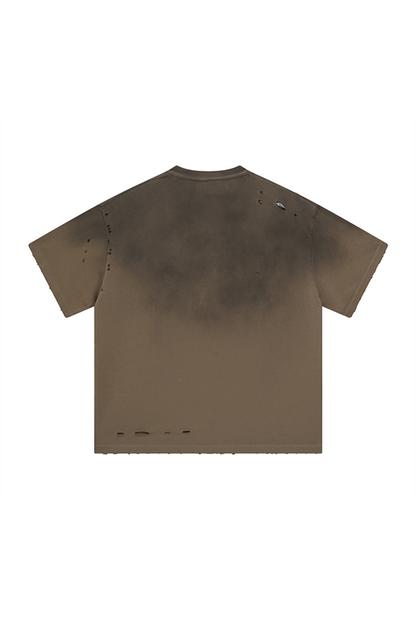 250GSM Gradient Sprayed Distressed Tee