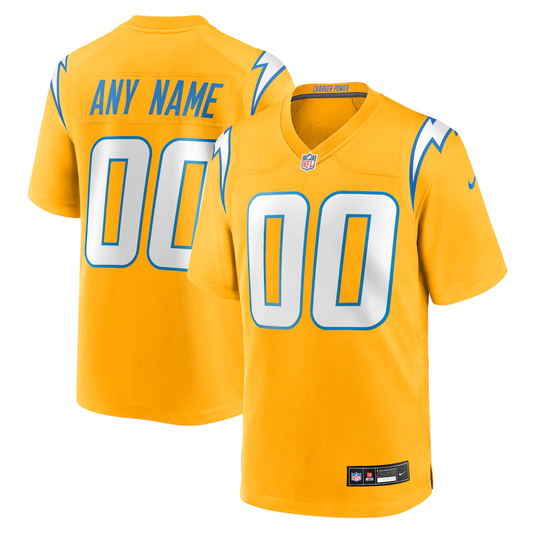Custom Los Angeles Chargers Gold Game Jersey