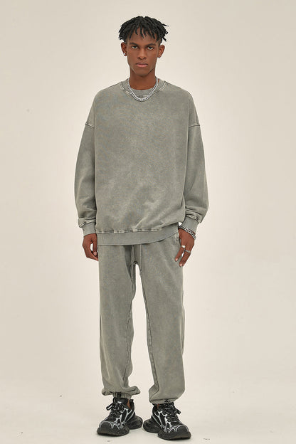 100% Cotton 420GSM High Weight Washed Crew
