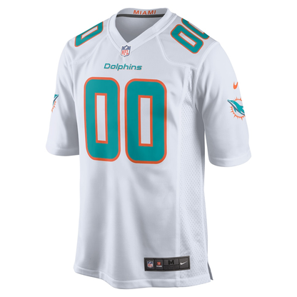 Custom Miami Dolphins White Game Jersey