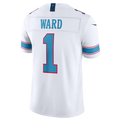 Cameron Ward #1 Tennessee Titans White Vapor F.U.S.E. Sewn Down Limited Jersey
