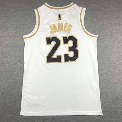 LeBron James #23 Los Angeles Lakers "White & Gold" City Edition Swingman Jersey ― Embroidered