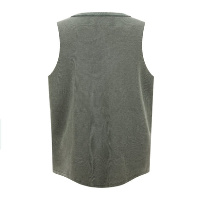 325GSM Washed Distressed Waffle Tee