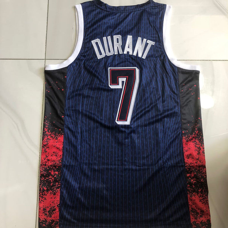 USA Basketball Team Kevin Wayne Durant #7 blue Throwback Jersey -  Dense Embroidery