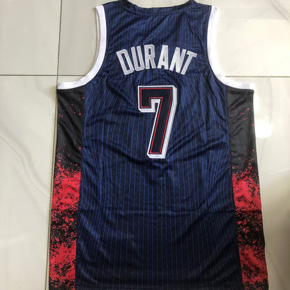 USA Basketball Team Kevin Wayne Durant #7 blue Throwback Jersey -  Dense Embroidery