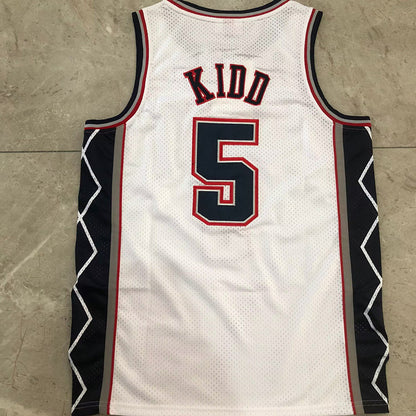 Brooklyn Nets Jason Kidd #5 Throwback Jersey -  Dense Embroidery