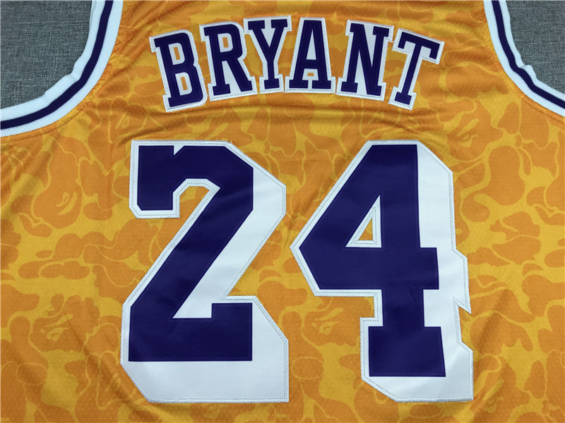 Kobe Bryant #24 BAPE Los Angeles Lakers 1996-97 Throwback Embroidered Jersey