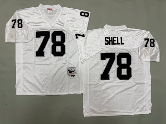Mens Art Shell#78 white Los Angeles Raiders Vintage Throwback Jersey