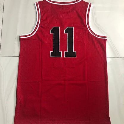Slam Dunk Shohoku #11 red Throwback Jersey - Dense Embroidery