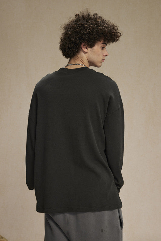 330GSM Waffle Material Long Sleeve Crew