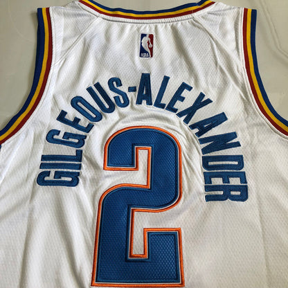 Oklahoma City Thunder Shai Gilgeous-Alexander #2 White Throwback Jersey - Dense Embroidery