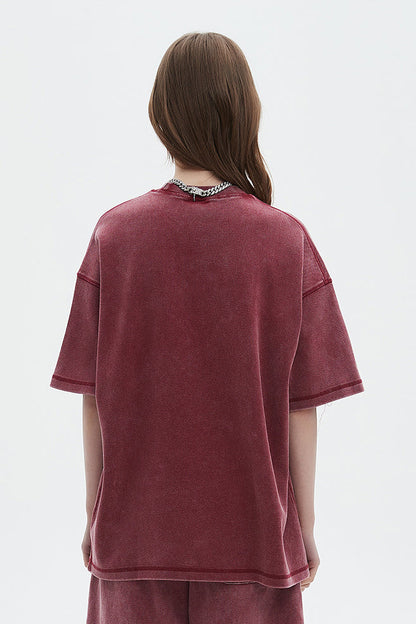 400GSM Double Stitch Washed Tee