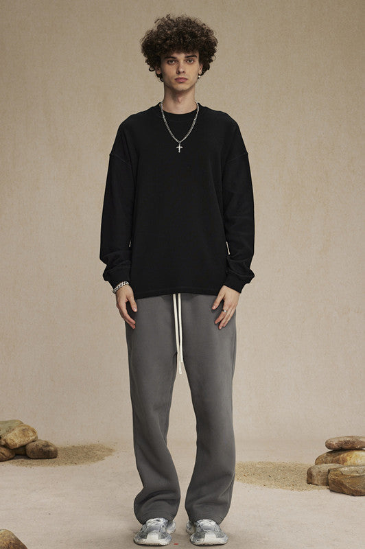 330GSM Waffle Material Long Sleeve Crew
