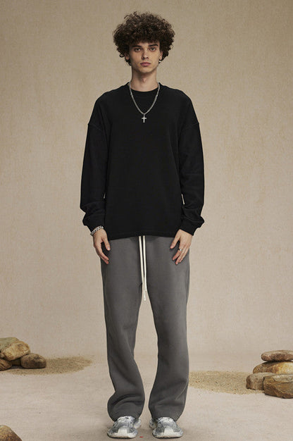 330GSM Waffle Material Long Sleeve Crew