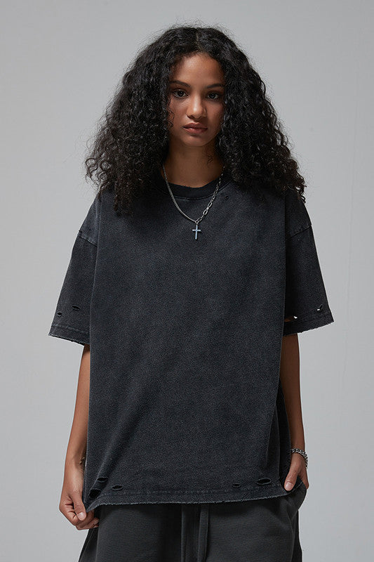 275GSM Distressed Vintage Washed Tee