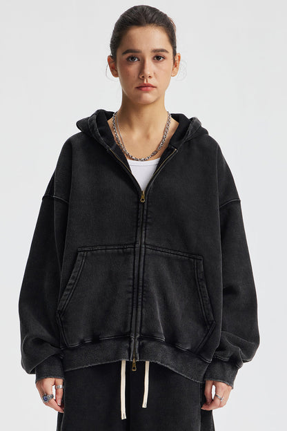 370GSM Pigment Dyed Fleece Boxy Hoodie
