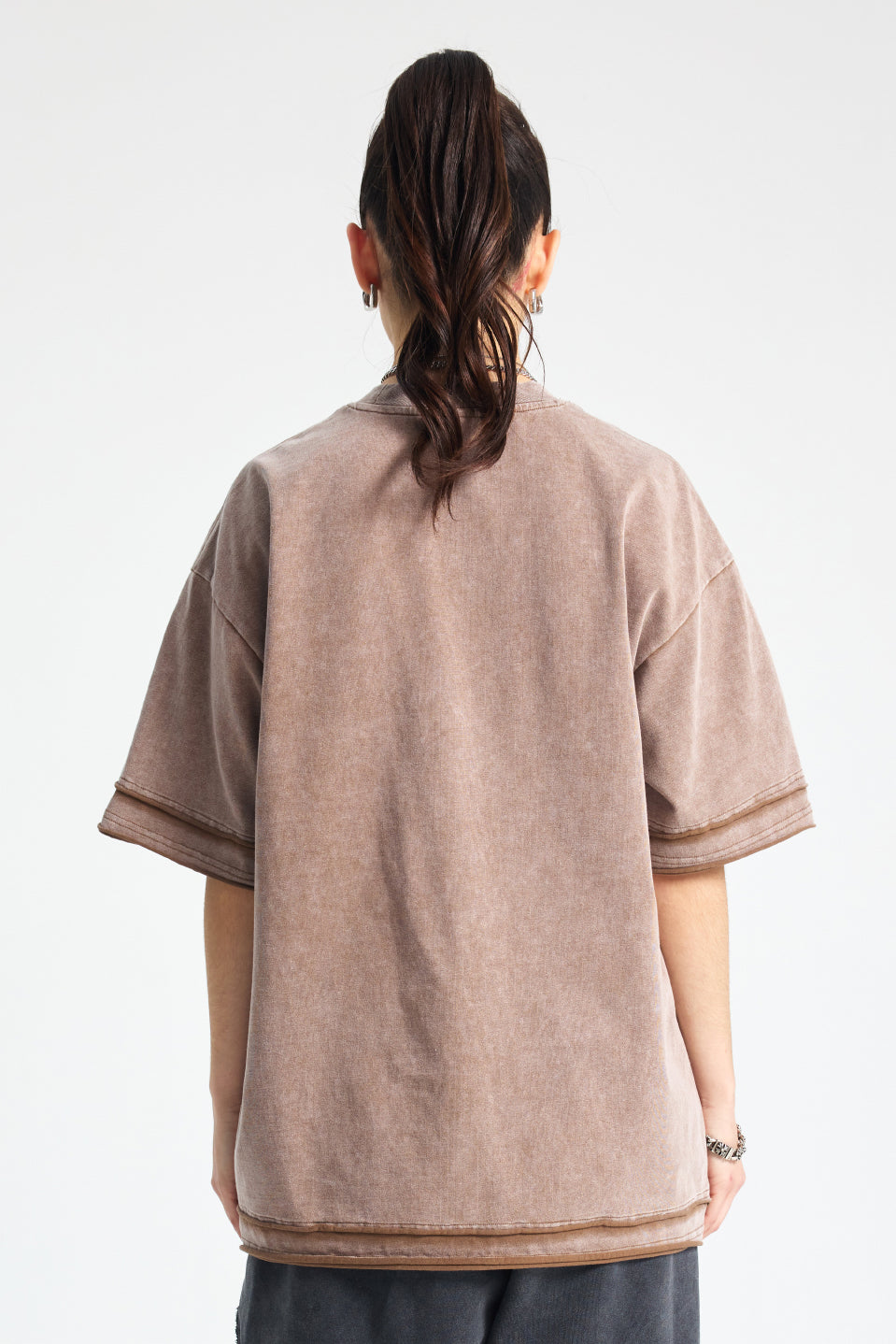 275GSM Patchwork Distressed Washed Tee