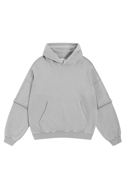 430GSM Fake Double Sleeve Washed Hoodie