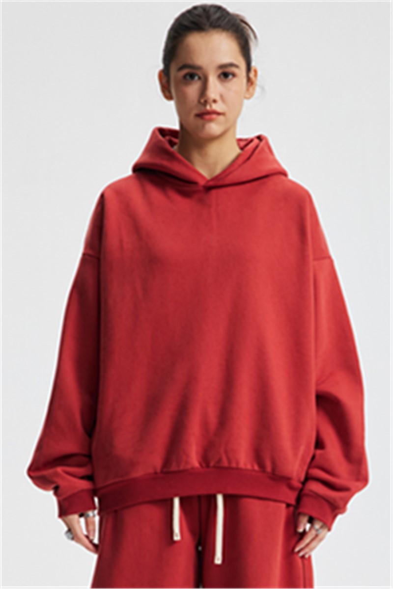 430GSM Boxy Fit Fleece Solid Color Hoodie
