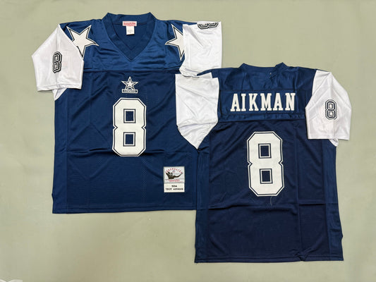 Mens Troy Aikman#8 Dallas Cowboys Vintage Throwback Jersey