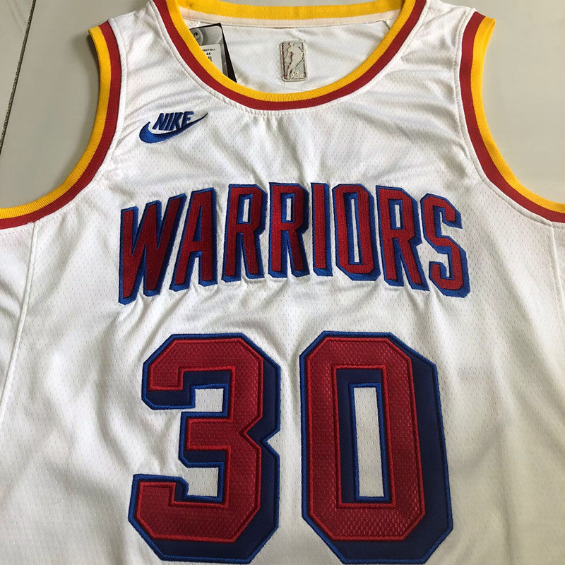 Golden State Warriors Stephen Curry #30 white Throwback Jersey -  Dense Embroidery