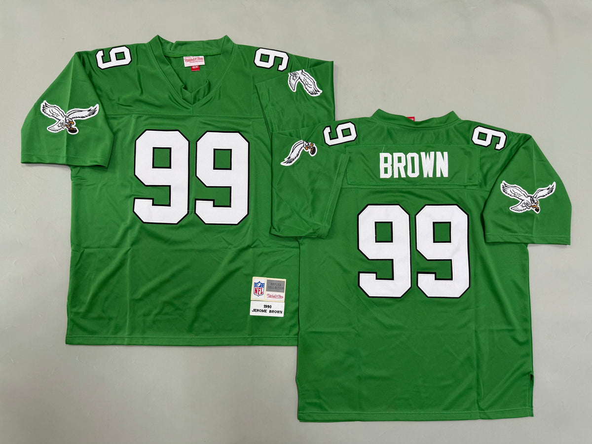 Mens Jerome Brown#99 Philadelphia Eagles Vintage Throwback Jersey