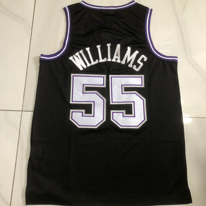 Sacramento Kings Jason Williams #55 black Throwback Jersey - Dense Embroidery