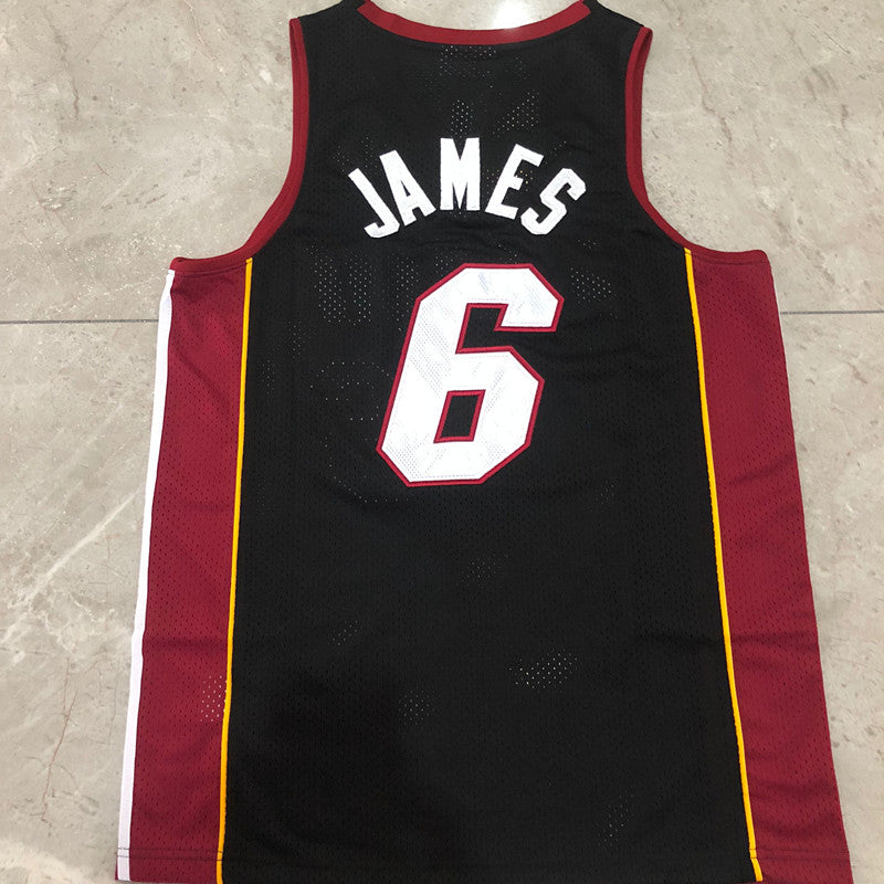 Miami Heat LeBron James #6 black 2012-2013 Throwback Jersey - Dense Embroidery