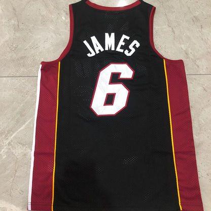 Miami Heat LeBron James #6 black 2012-2013 Throwback Jersey - Dense Embroidery