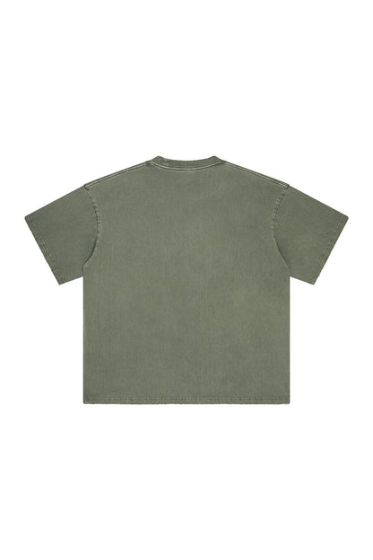 250GSM Distressed Pigment Dyed Washed Tee