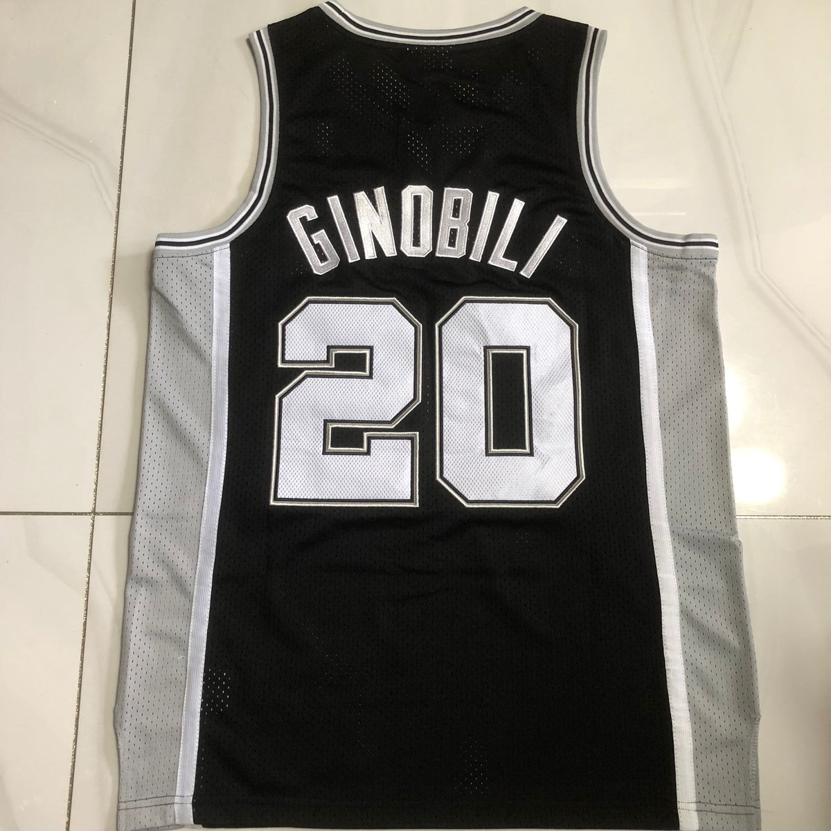 San Antonio Spurs Manu Ginobili #20 black Throwback Jersey - Dense Embroidery