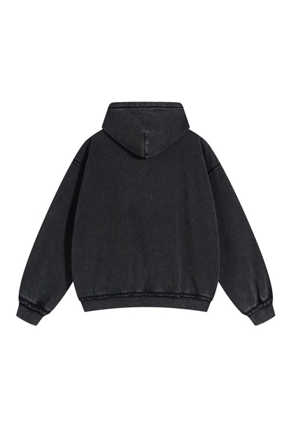 450GSM Distressed Washed Zipper Jacket