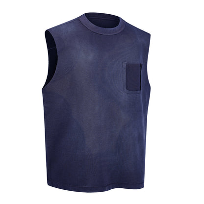 325GSM Sun Fade Waffle Material Muscle Tee