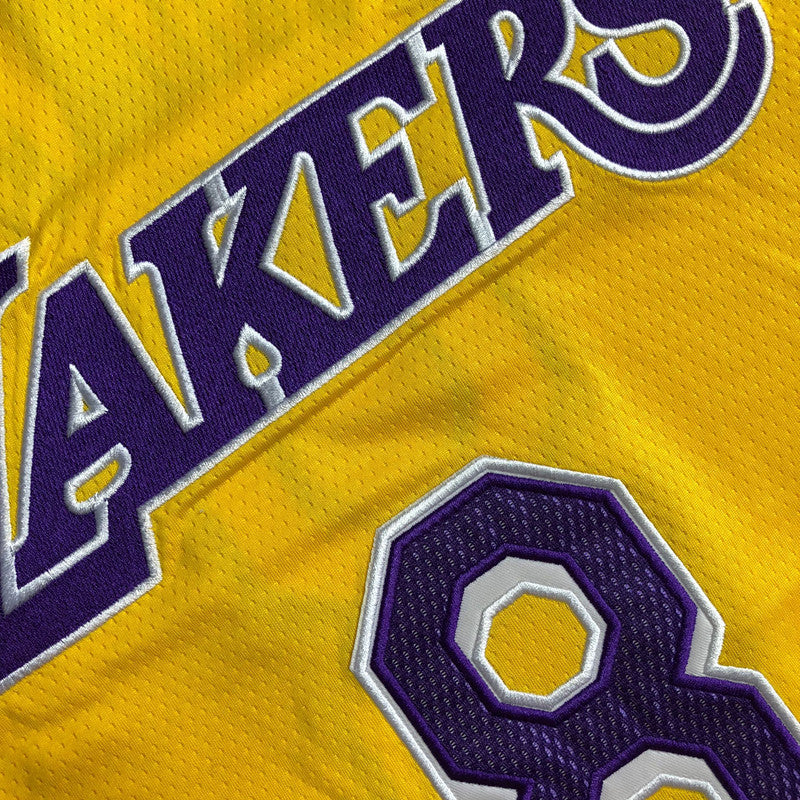 Los Angeles Lakers Kobe Bryant #8 yellow Throwback Jersey - Dense Embroidery