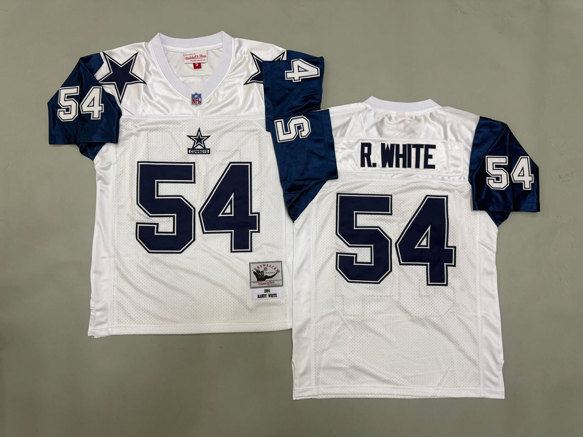 Mens Randy White#54 white Dallas Cowboys Vintage Throwback Jersey