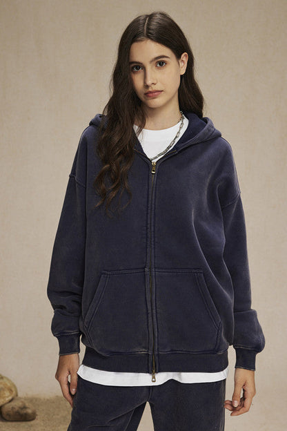 360GSM Washed Fleece Zipper Jacket